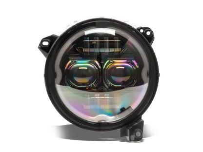 Raxiom 18-23 Jeep Wrangler JL Axial Series 9-In Angel Eye LED Headlights- Black Housing (Clear Lens)