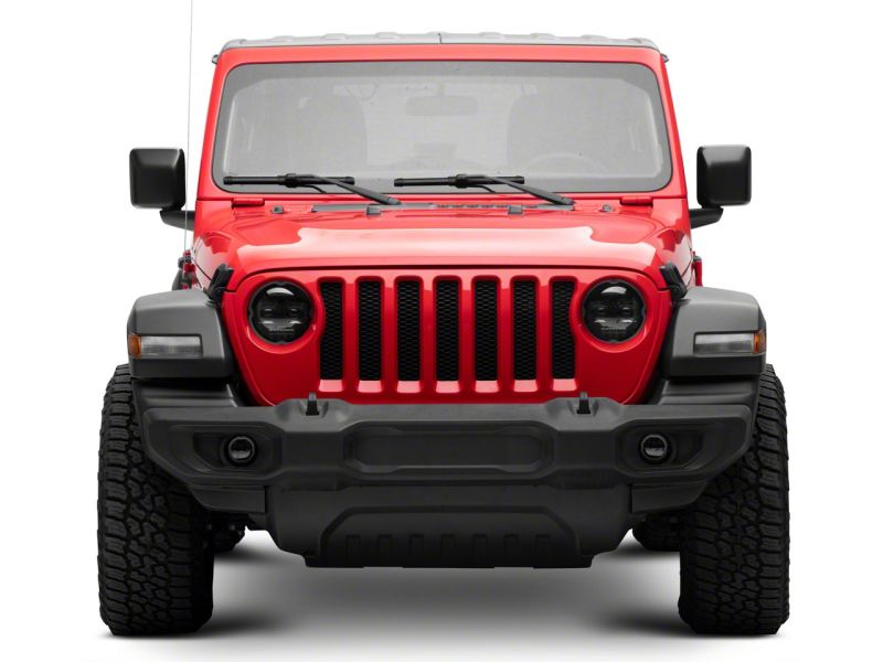 Raxiom 18-23 Jeep Wrangler JL Axial Series 9-In Angel Eye LED Headlights- Black Housing (Clear Lens)