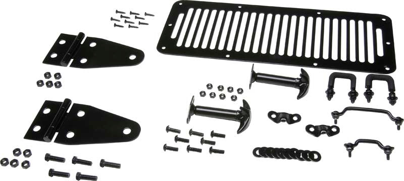 Kentrol 78-95 Jeep CJ/Wrangler YJ Hood Kit - Powdercoat Black