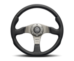 Momo Race Steering Wheel 320 mm - Black Leather/Anth Spokes