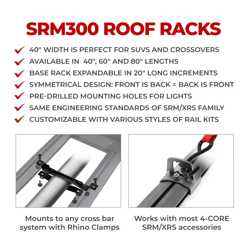 Go Rhino SRM300 40in. Long x 60in. Wide Flat Platform Rack with Quad Overland Rail Kit