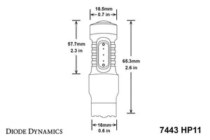 Diode Dynamics 7443 LED Bulb HP11 LED - Amber (Pair)