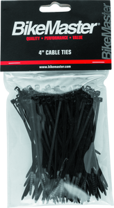 BikeMaster 4in Cable Ties (Pack of 100) - Black