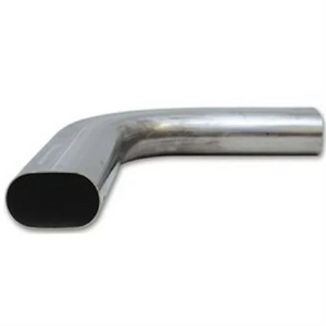 Granatelli 3in Oval Stainless Steel Horizontal 90 Deg Bend 4.5in Bend Radius Tubing