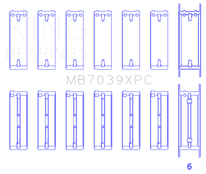 King Engine Bearings BMW M20/M50 2.0L/2.5L/2.7L Crankshaft Main Bearings Set - 7 Pairs Coated