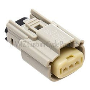 NAMZ 07-23 V-Twin FL Models Molex MX-150 3-Position Female Connector - Gray (72514-07GY)