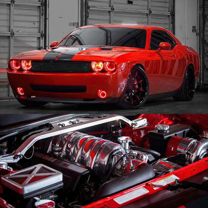 Oracle 08-14 Dodge Challenger LED Non Projector Headlight Halo Kit - Red