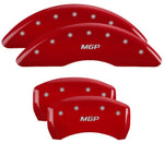 MGP 4 Caliper Covers Engraved Front & Rear MGP Red Finish Silver Char 2019 Volkswagen Atlas