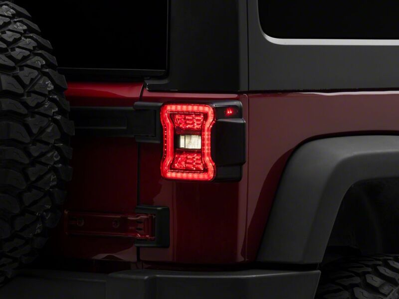 Raxiom 07-18 Jeep Wrangler JK LED Tail Lights- Red Housing- Smoked Lens