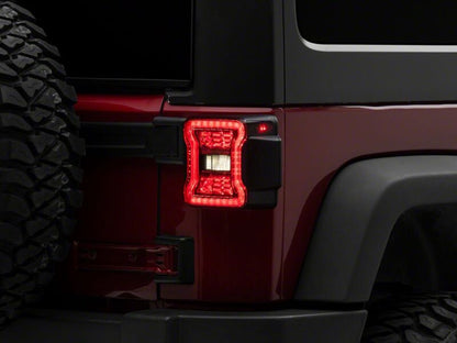 Raxiom 07-18 Jeep Wrangler JK LED Tail Lights- Red Housing- Smoked Lens