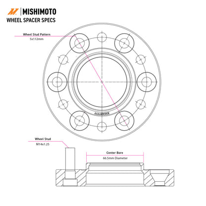 Mishimoto Wheel Spacers - 5x120 - 72.6 - 15 - M14 - Black