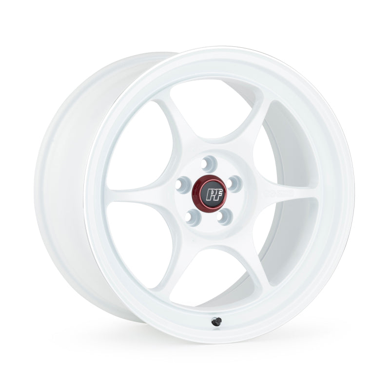 Enkei PF06 16x8.5 5x114.3 35mm Offset 75mm Bore White Wheel w/ Machined Lip ** SPECIAL ORDER**