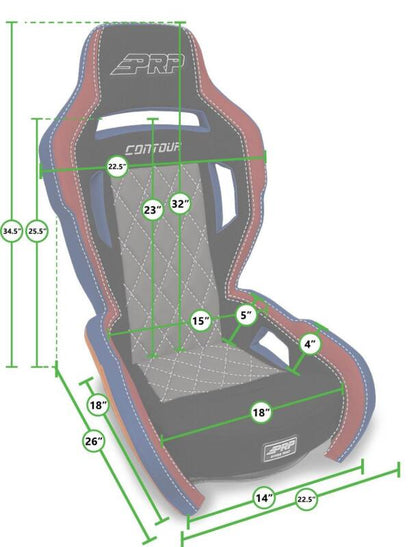 PRP Contour Suspension Seat - Black & Gray