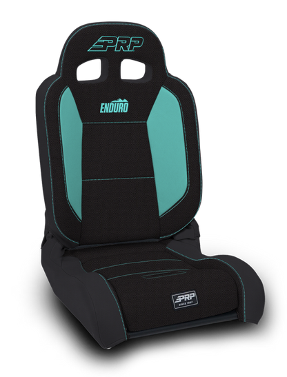 PRP EnduroDaily Reclining Suspension Seat - Black/Teal Tweed - Driver
