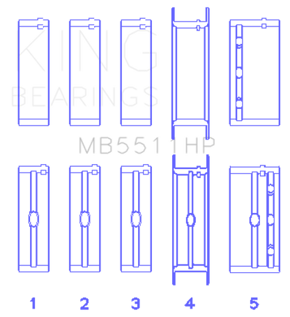 King Engine Bearings GM 326/350/389/400 w/ 3in Main (Size .020) Main Bearing Set