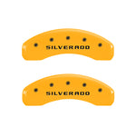 MGP 4 Caliper Covers Engraved Front & Rear Silverado Yellow finish black ch