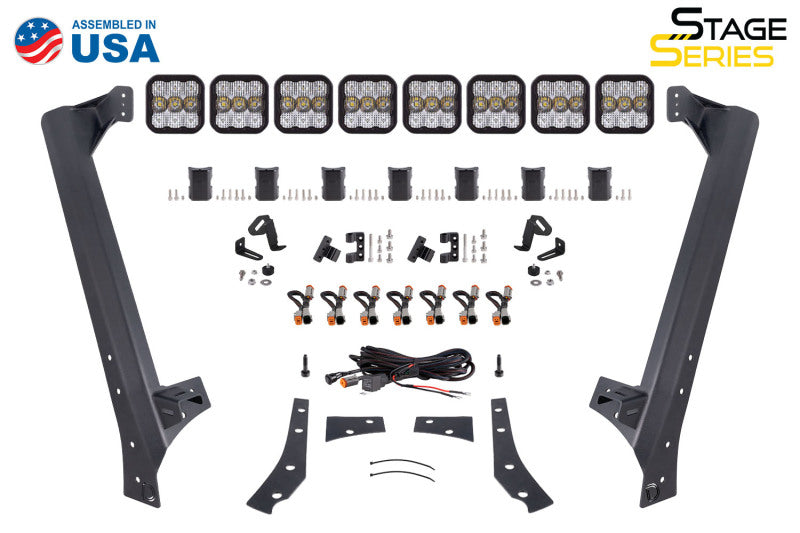 Diode Dynamics Jeep JK SS5 Pro CrossLink Windshield - White Combo Lightbar Kit