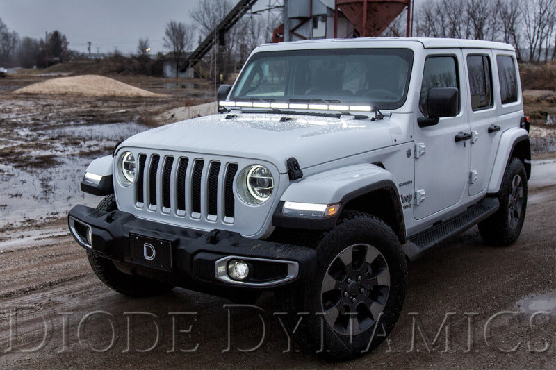 Diode Dynamics 18-21 Jeep JL Wrangler/Gladiator SS50 Hood LED Light Bar Kit - White Driving