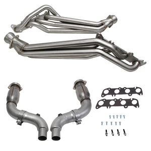 BBK 15-23 Ford Mustang GT 1-3/4 Long Tube Headers w/High Flow Catted Mid Pipe (304SS)