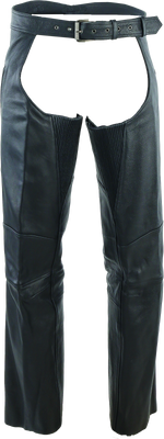 River Road Longhaul Leather Chaps Black - Large