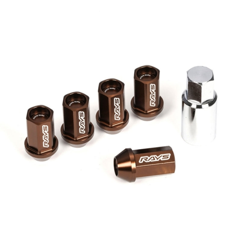 Rays Dura-Nut L42 Straight Type 14X1.50 - 16 Lug + 4 Lock Set - Bronze