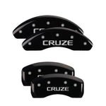 MGP 4 Caliper Covers Engraved Front & Rear Cruze Black Finish Silver Char 2017 Chevrolet Cruze