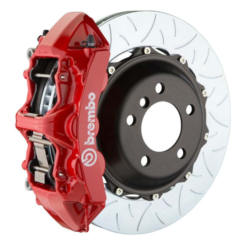 Brembo 08-16 R8 4.2/5.2 (CC Brake Eqpt) Rr GT BBK 6Pis Cast 380x32 2pc Rotor Slotted Type3-Red