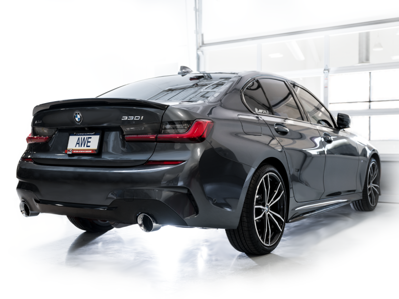 AWE Tuning 19-23 BMW 330i / 21-23 BMW 430i Base G2X Track Edition Axle-Back Exhaust - Chrome Silver