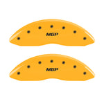 MGP 4 Caliper Covers Engraved Front & Rear MGP Yellow Finish Black Char 2007 Dodge Charger