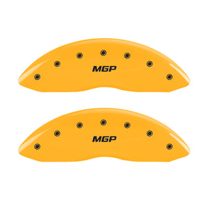 MGP 4 Caliper Covers Engraved Front & Rear MGP Yellow Finish Black Char 2007 Dodge Charger