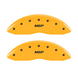 MGP 4 Caliper Covers Engraved Front & Rear MGP Yellow Finish Black Char 2005 Ford Crown Victoria