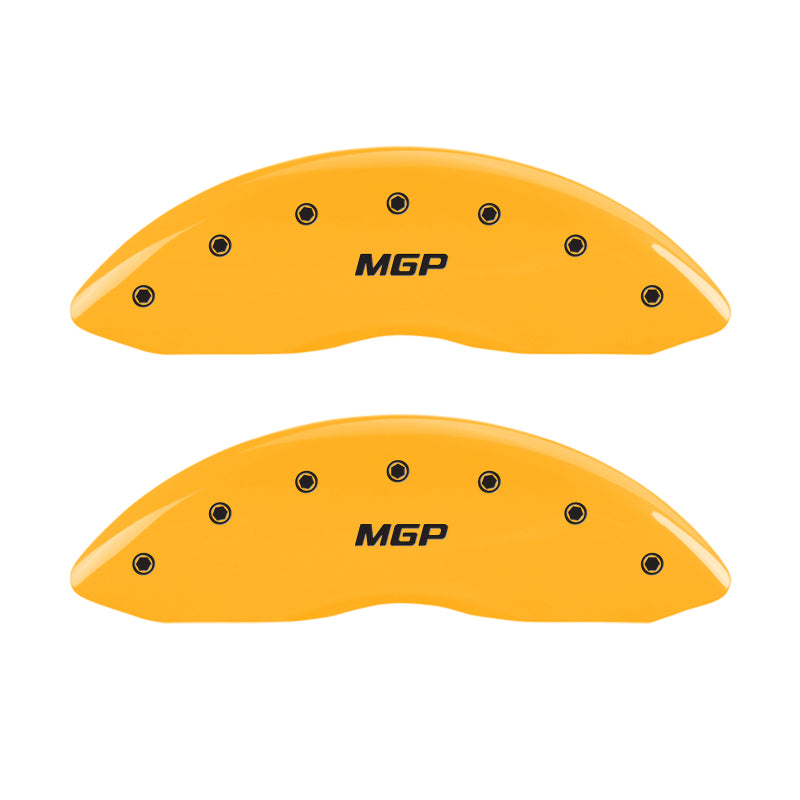 MGP 4 Caliper Covers Engraved Front & Rear MGP Yellow Finish Black Char 2000 Chevrolet Camaro