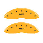 MGP 4 Caliper Covers Engraved Front & Rear MGP Yellow Finish Black Char 2006 Ford F-350 Super Duty