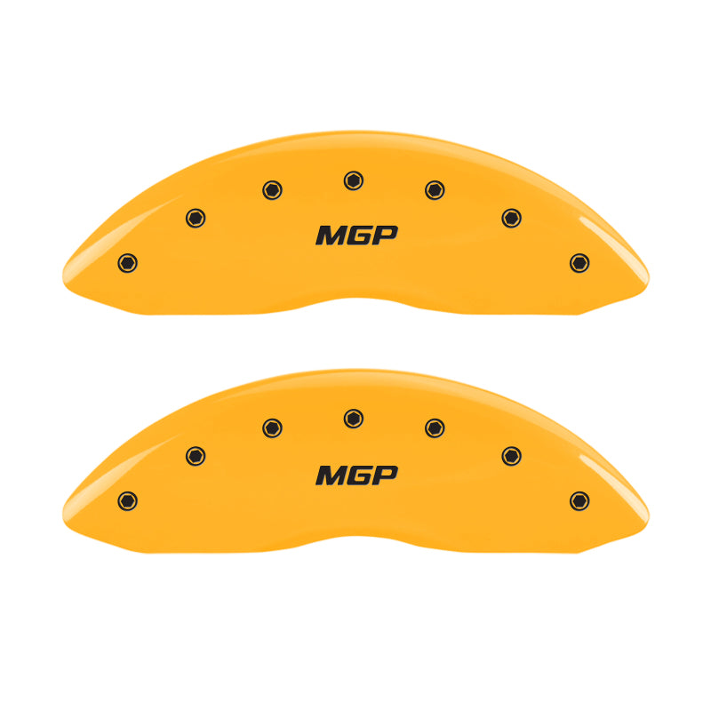 MGP 4 Caliper Covers Engraved Front & Rear MGP Yellow Finish Black Char 2005 Ford Excursion