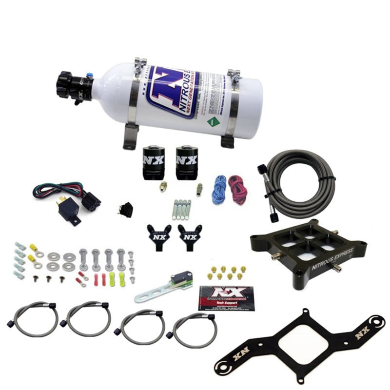 Nitrous Express 4150 Billet Crossbar Stage 6 Nitrous Kit (50-300HP) w/5lb Bottle