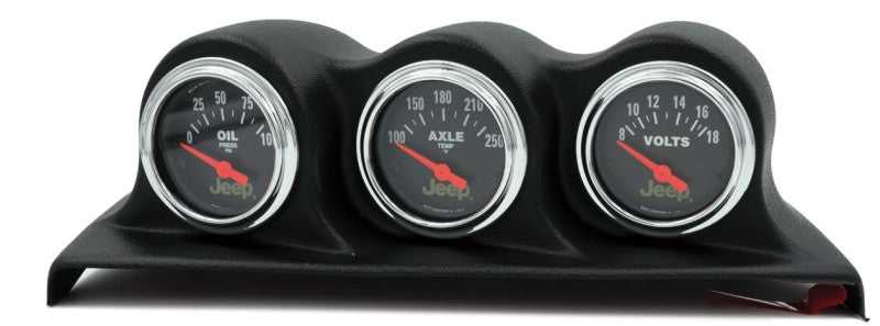 Autometer 07-10 Jeep Wrangler JK Oil PSI/Axle Temp/Volt 3 Piece Gauge Kit