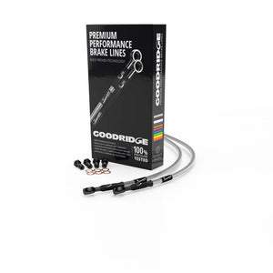 Goodridge 82-89 Yamaha RD125LC Clear Front SS Brake Lines w/Black Fittings