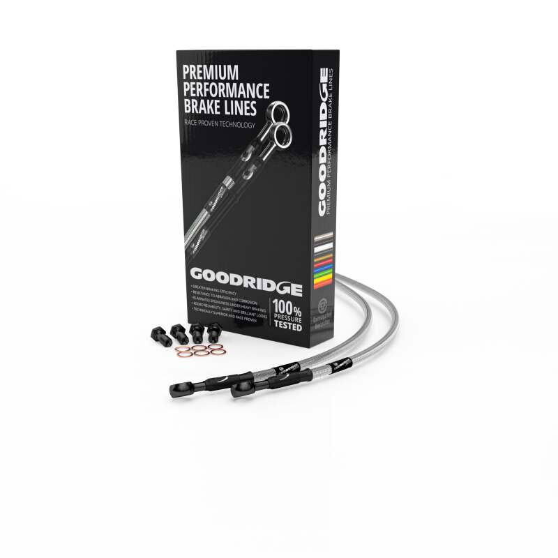 Goodridge 60in Universal Clutch Line w/Black Zinc Fittings & Clear Hose - 90Deg Banjo w/M10 Fitting