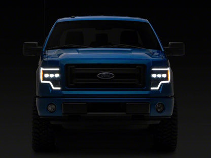 Raxiom 09-14 Ford F-150 CXR Series LED Projector Headlights- Black Housing- Clear Lens