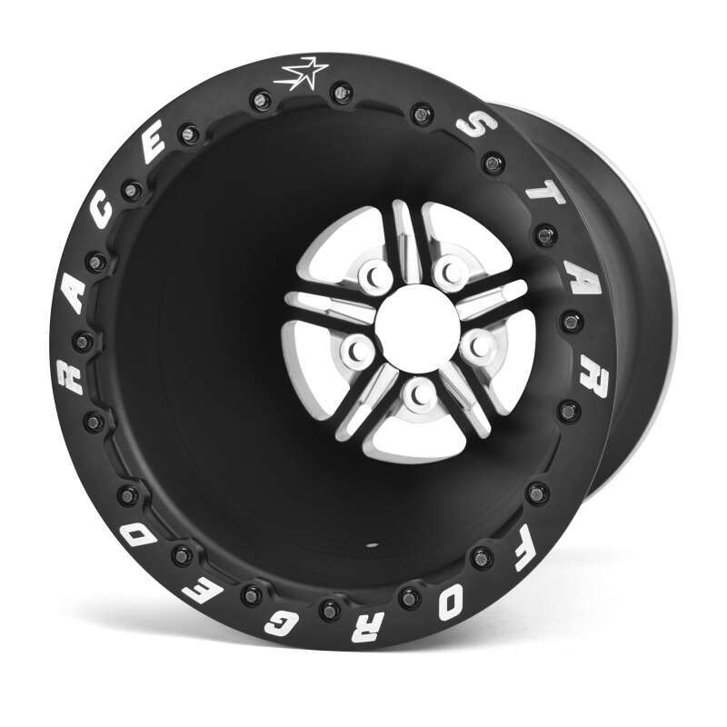 Race Star 63 Pro Forged DBL Sportsman 15x14 5.00BC 1.00BS Black Anodized/Machined Wheel