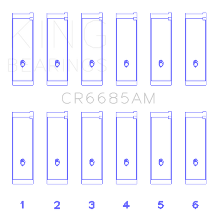 King Engine Bearings Isuzu 6VD1 Connecting (Size +1.0) Rod Bearing Set