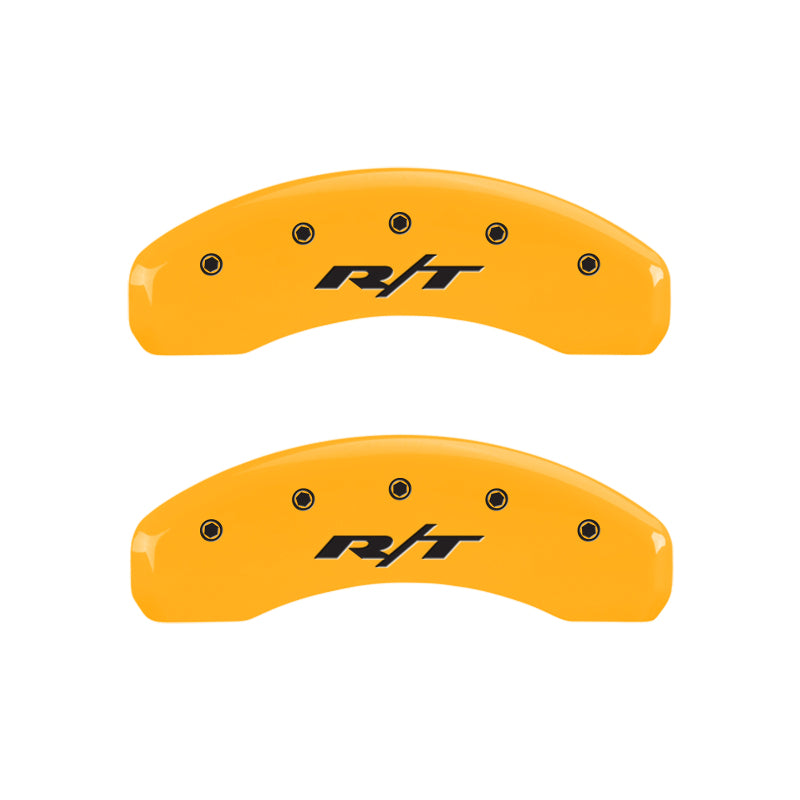 MGP 4 Caliper Covers Engraved Front & Rear RT Yellow finish black ch