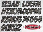 Hardline Boat Lettering Registration Kit 3 in. - 400 Titan Grey/Black