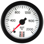 Autometer Stack 52mm 0-2000 Deg F Pro Stepper Motor Exhaust Gas Temp Gauge - White