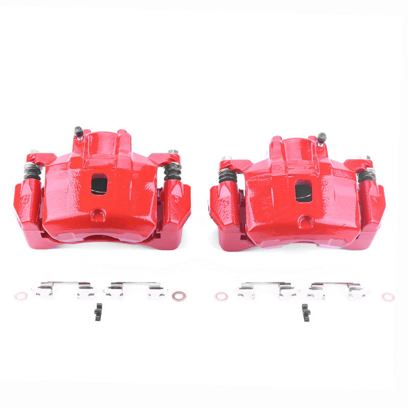 Power Stop 06-12 Mitsubishi Eclipse Front Red Caliper - Pair w/Bracket