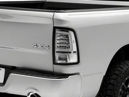 Raxiom 09-18 Dodge RAM 1500 Axial Series LED Tail Lights- Chrome Housing- Clear Lens