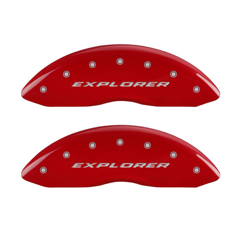 MGP 4 Caliper Covers Engraved Front & Rear Explorer Red finish silver ch