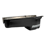 Moroso 1986+ Chevrolet Small Block (w/Passenger Side Dipstick) Wet Sump 5qt 7.5in Steel Oil Pan- Blk