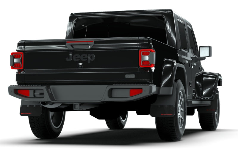 Rally Armor 19-24 Jeep Gladiator JT (Incl. Overland/Sport/Sport S) Black Mud Flap w/Red Logo