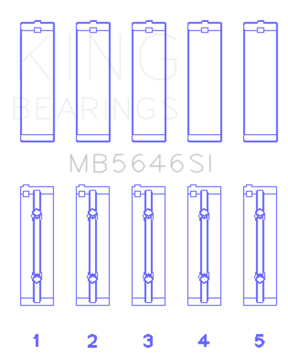 King Engine Bearings Toyota 1AZFE / 2 AZFE (Size +0.25mm) Crankshaft Main Bearing Set